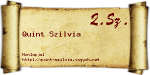Quint Szilvia névjegykártya